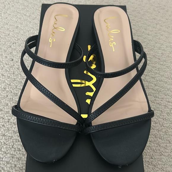 Lulus Monroy Black Strappy Slide Sandals - Size 7.5 - Picture 2 of 8